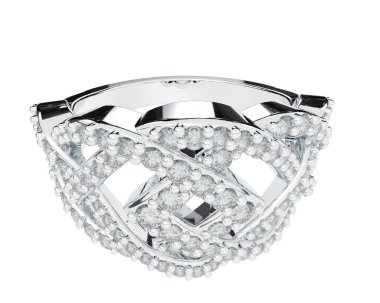 Jewelry ring isolated on white background. 3d rendering 