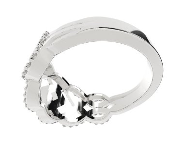 Jewelry ring isolated on white background. 3d rendering 