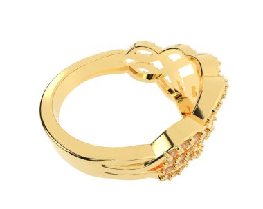 Jewelry ring isolated on white background. 3d rendering 