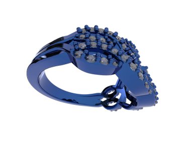 Jewelry ring isolated on white background. 3d rendering 