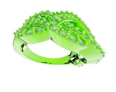 Jewelry ring isolated on white background. 3d rendering 