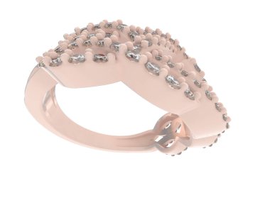 Jewelry ring isolated on white background. 3d rendering 