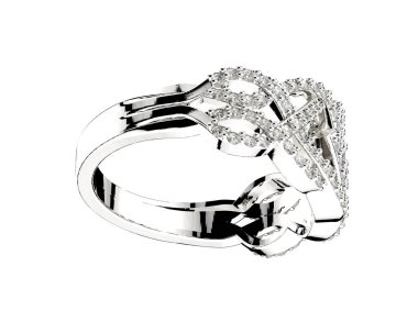 Jewelry ring isolated on white background. 3d rendering 