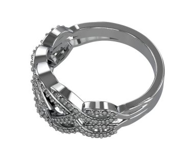 Jewelry ring isolated on white background. 3d rendering 