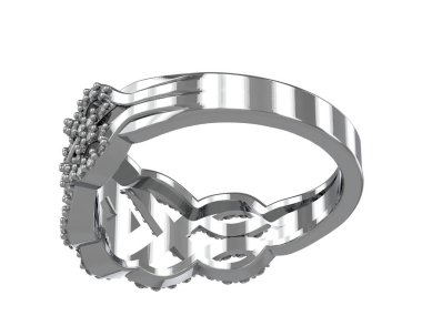 Jewelry ring isolated on white background. 3d rendering 