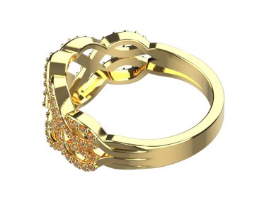 Jewelry ring isolated on white background. 3d rendering 