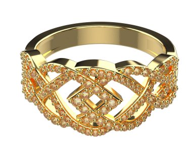 Jewelry ring isolated on white background. 3d rendering 