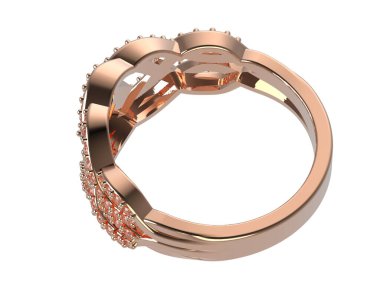 Jewelry ring isolated on white background. 3d rendering 