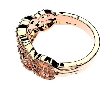 Jewelry ring isolated on white background. 3d rendering 