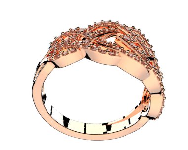Jewelry ring isolated on white background. 3d rendering 