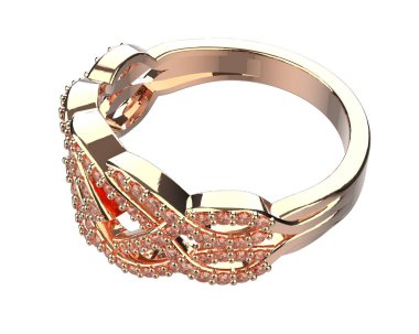 Jewelry ring isolated on white background. 3d rendering 
