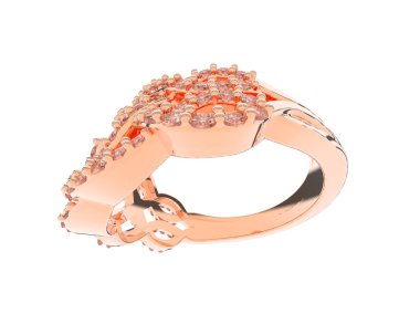 Jewelry ring isolated on white background. 3d rendering 