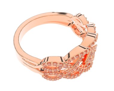Jewelry ring isolated on white background. 3d rendering 