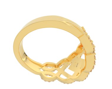 Jewelry ring isolated on white background. 3d rendering 