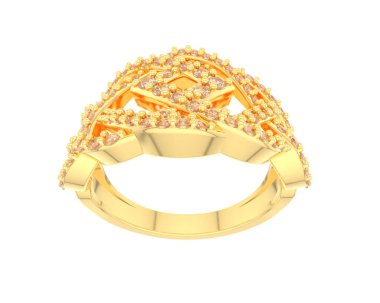 Jewelry ring isolated on white background. 3d rendering 