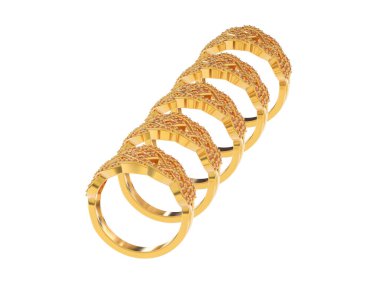 Jewelry rings isolated on white background. 3d rendering 