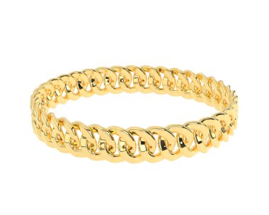 Gold bracelet isolated on background. 3d rendering