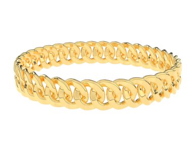 Gold bracelet isolated on background. 3d rendering