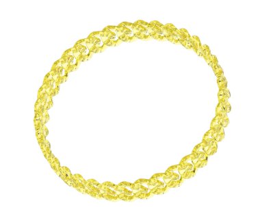 Gold bracelet isolated on background. 3d rendering
