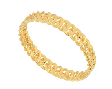Gold bracelet isolated on background. 3d rendering