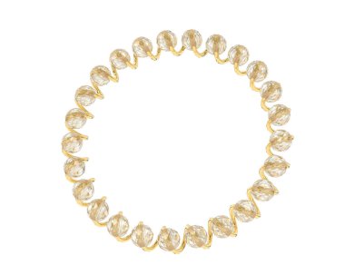 Gold bracelet isolated on background. 3d rendering