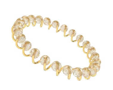 Gold bracelet isolated on background. 3d rendering