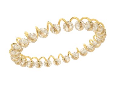 Gold bracelet isolated on background. 3d rendering