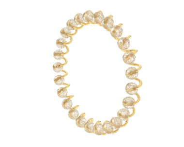 Gold bracelet isolated on background. 3d rendering
