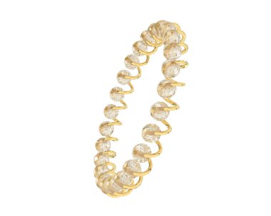 Gold bracelet isolated on background. 3d rendering