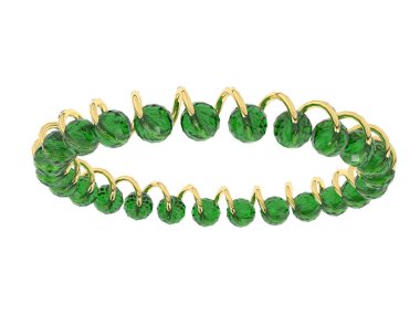 Gold bracelet isolated on background. 3d rendering
