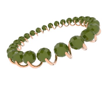 Gold bracelet isolated on background. 3d rendering