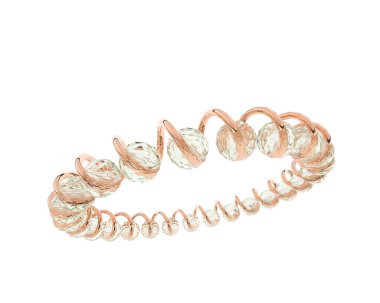 Gold bracelet isolated on background. 3d rendering