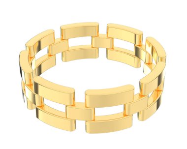 Chain ring isolated on background. 3d rendering