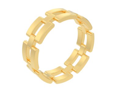 Chain ring isolated on background. 3d rendering