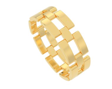 Chain ring isolated on background. 3d rendering