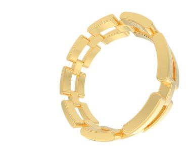 Chain ring isolated on background. 3d rendering