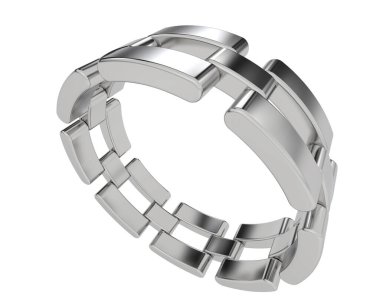 Chain ring isolated on background. 3d rendering