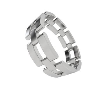 Chain ring isolated on background. 3d rendering