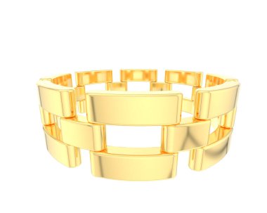 Chain ring isolated on background. 3d rendering
