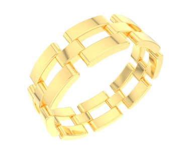 Chain ring isolated on background. 3d rendering