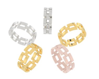 Chain rings isolated on background. 3d rendering