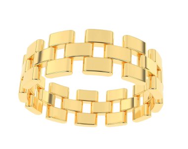 Chain ring isolated on background. 3d rendering