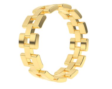 Chain ring isolated on background. 3d rendering