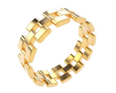 Chain ring isolated on background. 3d rendering