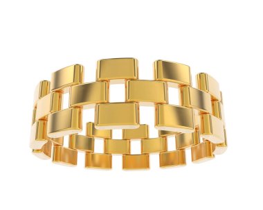 Chain ring isolated on background. 3d rendering