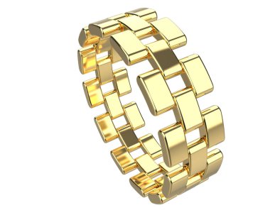 Chain ring isolated on background. 3d rendering