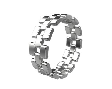 Chain ring isolated on background. 3d rendering