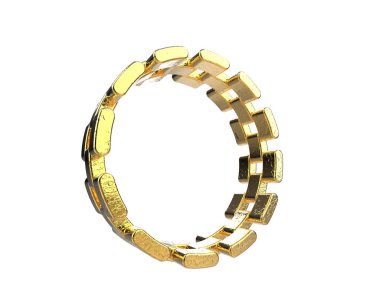 Chain ring isolated on background. 3d rendering