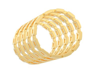 Chain rings isolated on background. 3d rendering