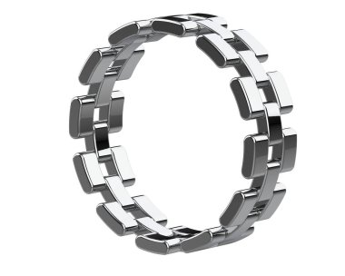 Chain ring isolated on background. 3d rendering